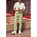 Erkek, Ayarlanabilir bel, Regular-Fit, Old Money Culture, Pamuklu, keten görünümlü pantolon 166-1 - Yeşil - 36