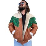 Erkek Aztek Retro Bomber Oversize Desenli Ceket Bylt4