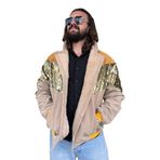 Erkek Aztek Unisex Retro Bomber Oversize Desenli Vintage Ceket Spv4 Tek Beden