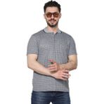 Erkek Baba ve Orta Yaş Penye Tişört Yakalı Cepli Jakarlı Kumaş Klasik Kesim - Lacivert - 2XL