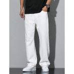 Erkek Baggy Casuel Jean Kot Pantolon - Beyaz - 34