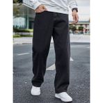 Erkek Baggy Fit Asit Yıkama Jean Kot Pantolonerkek Casual Baggy Denim Jean Kot Pantolon - Antrasit - 33