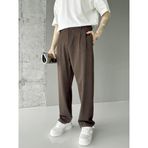 Erkek Baggy Fit Kumaş Pantolon Kahve