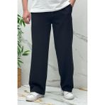 Erkek Baggy Geniş Kesim Pantolon Double Kumaş Yazlık - Siyah - 2XL