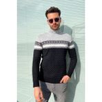 Erkek Balıkçı Yaka Kazak 125 - Gri - S - M