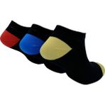 Erkek Bambu Patik Çorap, Burun Dikişsiz, 3'lü Paket (Beden 41-46), Sneaker Model - Kırmızı - Siyah - 41 - 46