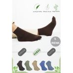 Erkek Bambu Patik Duz Desen (5 Cift) Dikissiz Corap