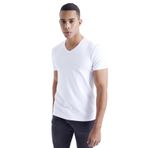 Erkek Basic Kısa Kollu V Yaka T-Shirt87912, Mavi: Beyaz, S