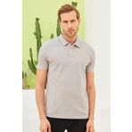 Erkek Basic Polo Yaka Tişört (Regular Fit) Gri