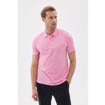 Erkek Basic Polo Yaka Tişört (Regular Fit) Pembe