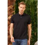 Erkek Basic Polo Yaka Tişört (Regular Fit) Siyah