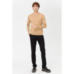 Erkek Basic Sıfır Yaka Ince Triko Kazak S.kahve - 4XL