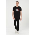 Erkek Basic T-Shirt %100 Pamuk Tişört - 0 Siyah - XL