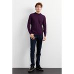 Erkek Basic Yarım Balıkçı Ince Triko Kazak K.mor - 3XL