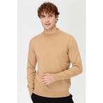 Erkek Basic Yarım Balıkçı Ince Triko Kazak S.kahve - 3XL