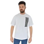 Erkek Baskılı Oversize Tişört 2380 BGL-ST02803 BEYAZ XL