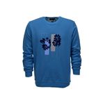 Erkek Baskılı Spor Sıfır Yaka Sweatshirt R2201 BGL-ST03191 MAVİ XL