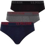 Erkek Battal Beden Pamuklu 3'lü Paket Slip Külot 90006 - Siyah - Antrasit - Lacivert - 3XL