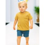 Erkek Bebek Basic Cep Detaylı Tshirt - Hardal - 2 - 3 Yaş