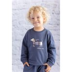 Erkek Bebek Baskı Nakış Detaylı Sweatshirt - Antrasit - 18 - 24 Ay