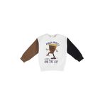 Erkek Bebek Baskılı Ekru Sweatshirt 6-12 Ay (68-74 cm)