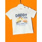Erkek Bebek Baskılı Omuzdan Düğmeli T-Shirt - Krem - 18 - 24 Ay