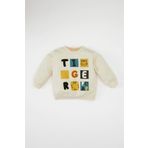 Erkek Bebek Bisiklet Yaka Baskılı Sweatshirt