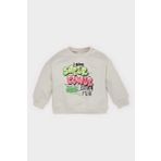 Erkek Bebek Bisiklet Yaka Slogan Baskılı Sweatshirt