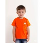 Erkek Bebek Cep Detaylı Basic T-Shirt - Turuncu - 4 Yaş