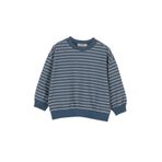 Erkek Bebek Çizgi Desenli Yumuşak Dokulu Petrol Sweatshirt 0-6 Ay (56-62 cm)