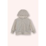 Erkek Bebek Çizgili Kapüşonlu Çıtçıt Düğmeli Bej Sweatshirt 5 Yaş (110 cm)