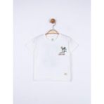 Erkek Bebek Desert Pamuklu Sırtı Baskılı Tshirt - Ekru - 12 - 18 Ay