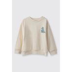 Erkek Bebek Dinozor Baskılı Ekru Sweatshirt 0-6 Ay (56-62 cm)