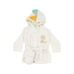 Erkek Bebek Ekru Dinazor Desenli Bornoz Set 0-6 Ay