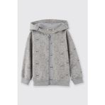 Erkek Bebek Fermuarlı Gri-Melanj Sweatshirt 12-18 Ay (80-86 cm)