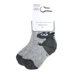 Erkek Bebek Gri Dino Desenli Çorap 0-12 Ay