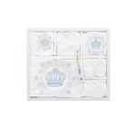 Erkek Bebek İşlemeli Taçlı Hastane Çıkışı 10 Lu Yenidoğan Set STL4885