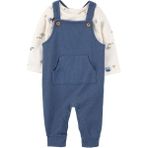 Erkek Bebek Mavi Salopet Set - 9 Ay