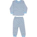 Erkek Bebek Mavi Yıldız Baskılı Çıtçıtlı Pijama Takımı - 1 - 2 Yaş - Renkli