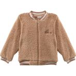 Erkek Bebek Nakış Detaylı Peluş Mont - Bej - 6 - 9 Ay