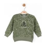 Erkek Bebek Pamuklu Iki Iplik Yazılı Desert Sweatshirt - Haki - 1 Yaş