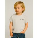 Erkek Bebek Pamuklu Sırtı Baskılı Skate T-Shirt - Taş - 2 - 3 Yaş
