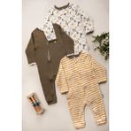 Erkek Bebek Tulum Patiksiz 3'lü Set - Çok Renkli - 12 - 18 Ay