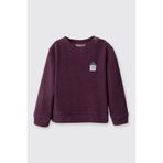 Erkek Bebek Yakası Düğmeli Bordo-Melanj Sweatshirt 0-6 Ay (56-62 cm)