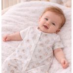 Erkek Bebek Yazlık Pamuklu Penye Kumaş Tulum 0- 6 Ay 5485 5480 - Ekru - 3 - 6 Ay