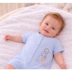 Erkek Bebek Yazlık Pamuklu Penye Kumaş Tulum 0- 6 Ay 5485 5480 - Mavi - 0 - 3 Ay