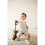 Erkek Bebek Yazlık Tulum Takımı Keten Gömlek Body ve Kanvas Şort Tulum 0-12 Ay - Gri - 3 - 6 Ay