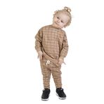 Erkek Bebek&Çocuk İki İplik Kumaş Orta Kalınlıkta Örme Basic Alt Üst Eşofman Takımı Koyu Kahverengi 6 Ay