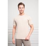 Erkek Bej Basic Bisiklet Yaka Dynamic Fit Pamuk T-Shirt