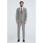 Erkek Bej Mono Yaka Regular Fit Takım Elbise - 48 / 6